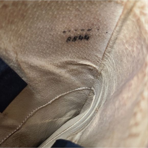 Frye Jane White Stitch Leather Heeled Boots Size 8 - Picture 10 of 12